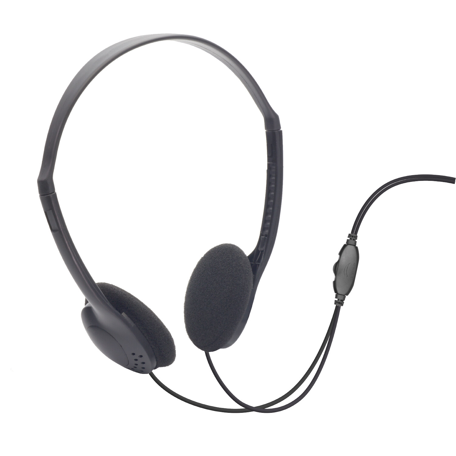 MOKI Lite Wired Over Ear 3.5mm Jack Headphones w/ Volume Control Black ACC-HPLVC