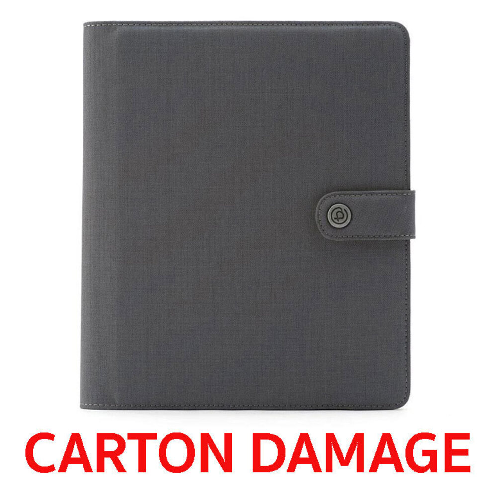 BOOQ GRY Booqpad Folio Cover w/Notepad/Pen Holder for iPad 2/3/4 Protective Case
