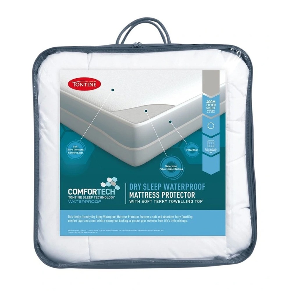 TONTINE Comfortech Dry Sleep Waterproof Queen Bed Mattress Protector 152x203 cm