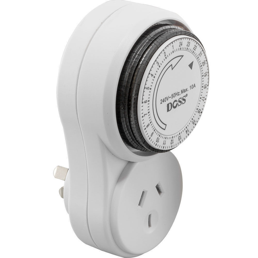 DOSS 24HR Analogue Mechanical Time Indoor Wall Plug Switch Timer 240V 2400W Max