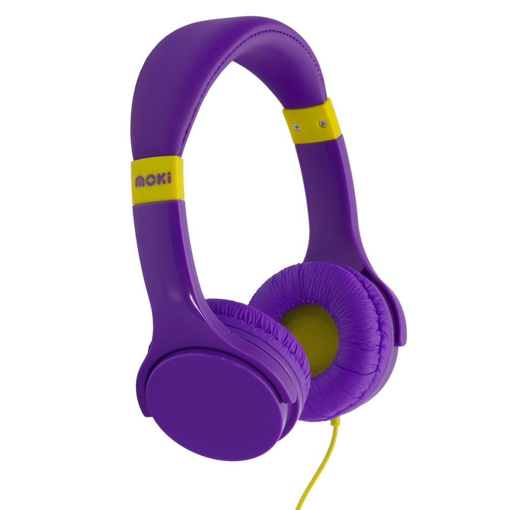 MOKI Lil 3y Kids Headphones On Ear Headband Volume Limited w/3.5mm Jack Ear-Cup