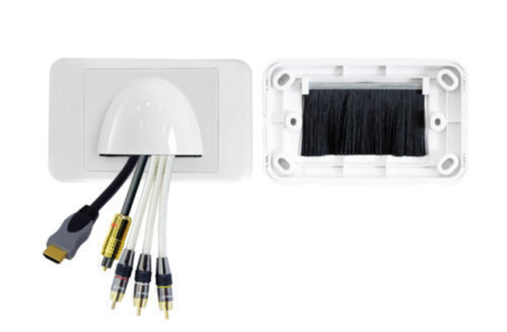 PRO2 White Low Profile Front Bullnose Wall Plates Cover Inwall Cable Management