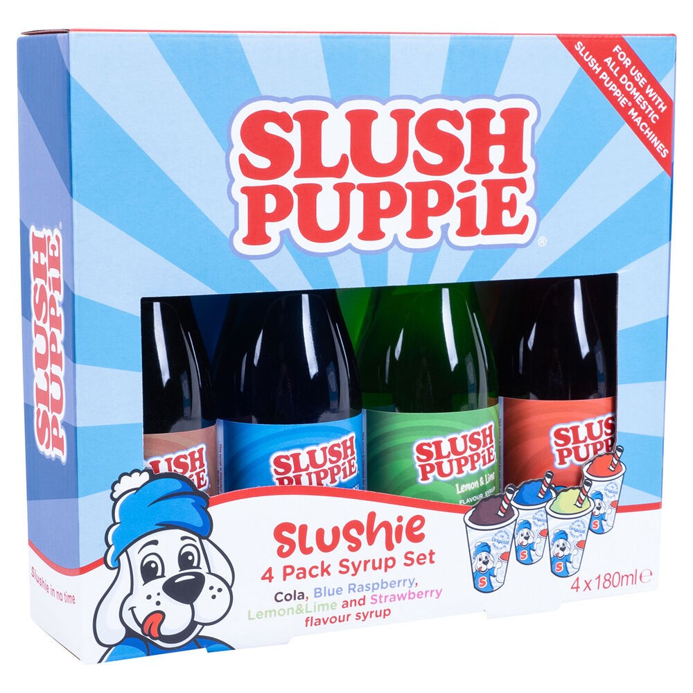 FIZZ CREATIONS 4pc Slush Puppie Syrup Set Raspberry/Strawberry/Cola/Lemon Lime