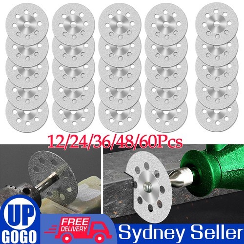 12-60Pcs Mini Diamond Cutting Discs HSS Wheel Blades Drill Bit for Rotary Tool