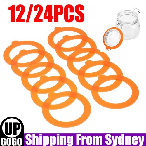 12/24 Pack Silicone Replacement Gasket Airtight Rubber Seals Ring for Jar Lids