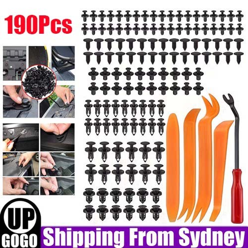 190Pcs Car Body Trim Retainer Clips Bumper Auto Panel Push Plastic Fastener Kit
