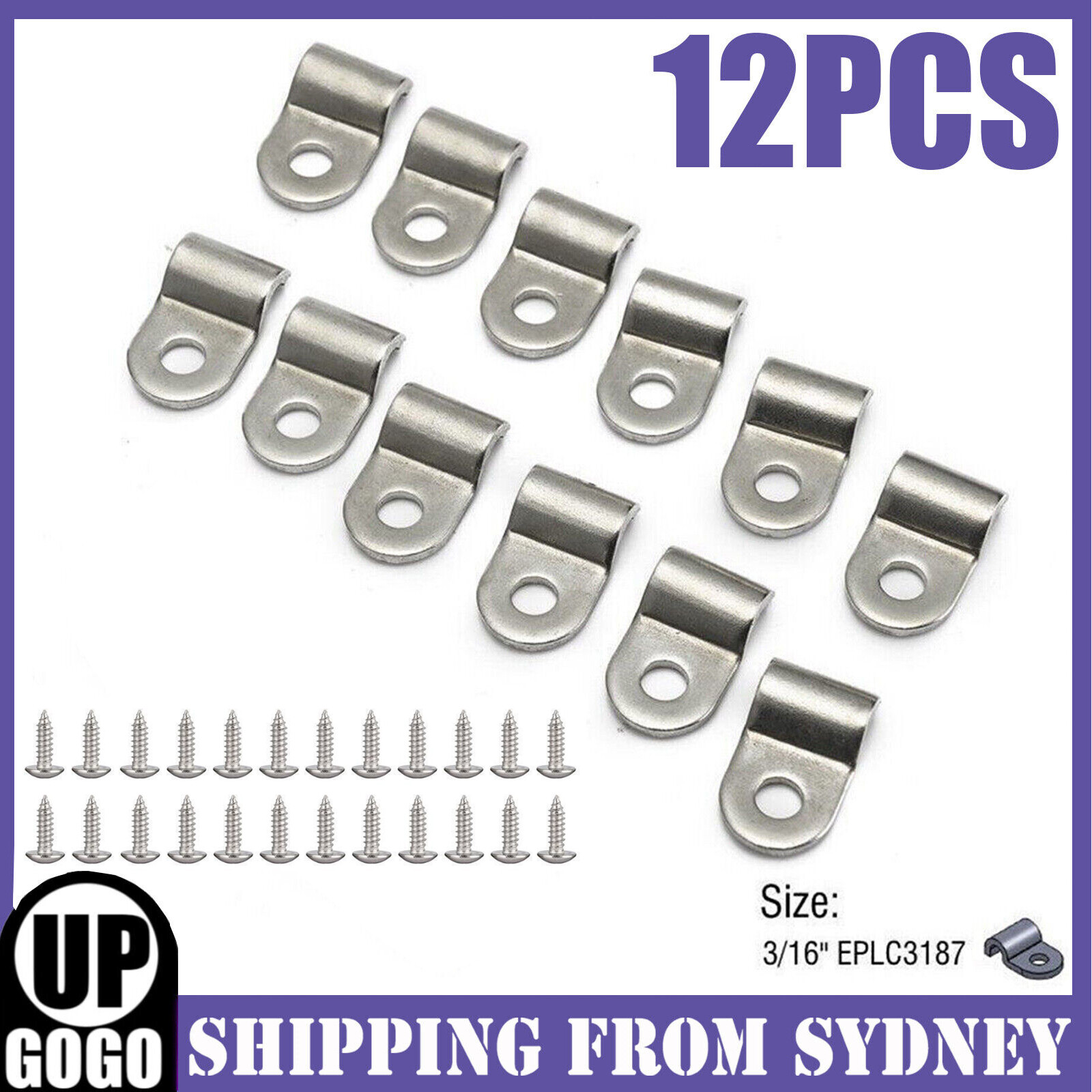 Set Of 12 Single Brake Line Mounting Clamps 3/16 Stainless Steel Other