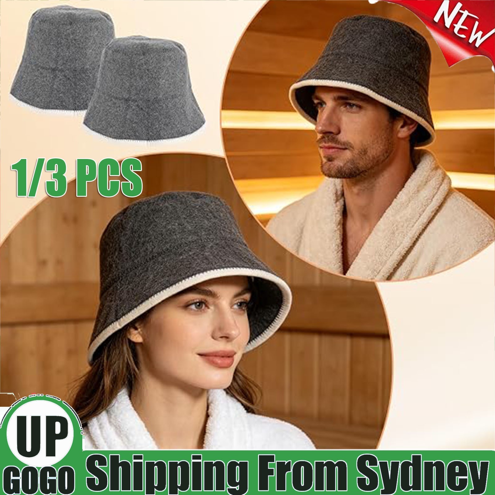 1/3Pcs Wool Sauna Hat Accessories Thermostable Cool Durable Bath Cap for Height