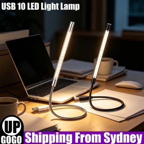 Flexible USB 10 LED Light Lamp for Keyboard Reading Notebook Laptop AU Stock