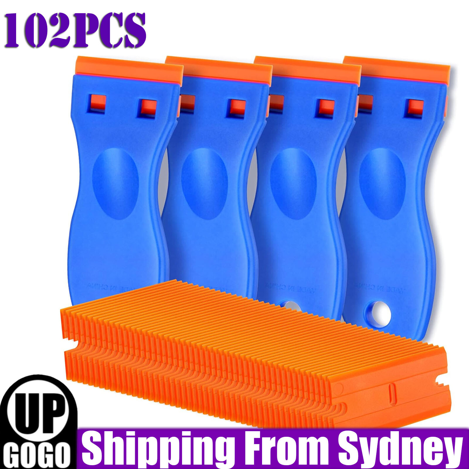 Plastic Razor Blade Scraper 2PCS Tool 100PCS Cleaning AUS Vinyl Array Blue Other