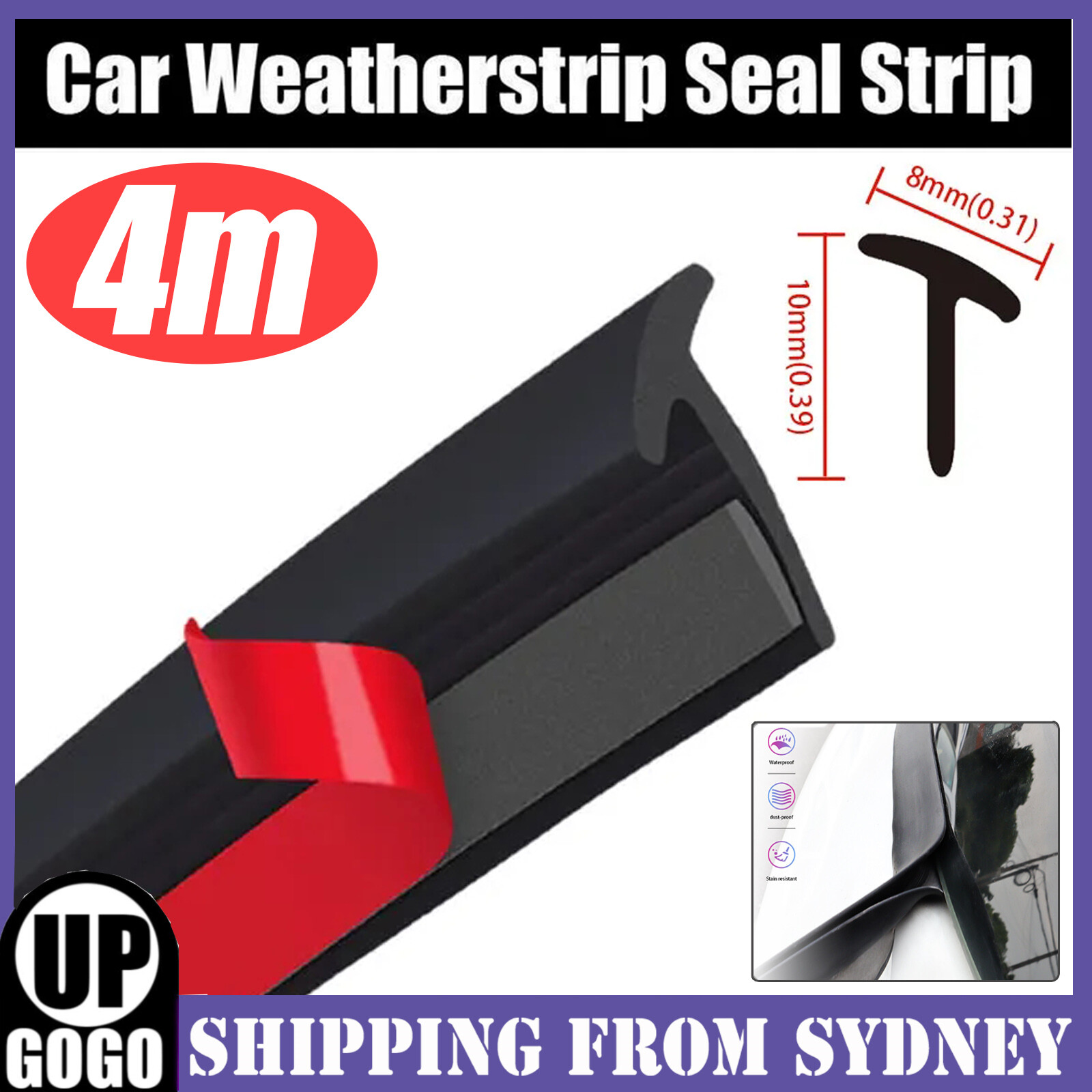 Unbranded/Generic 4M Shape Universal Weather Seal Strip Car Hood Door Edge Trunk