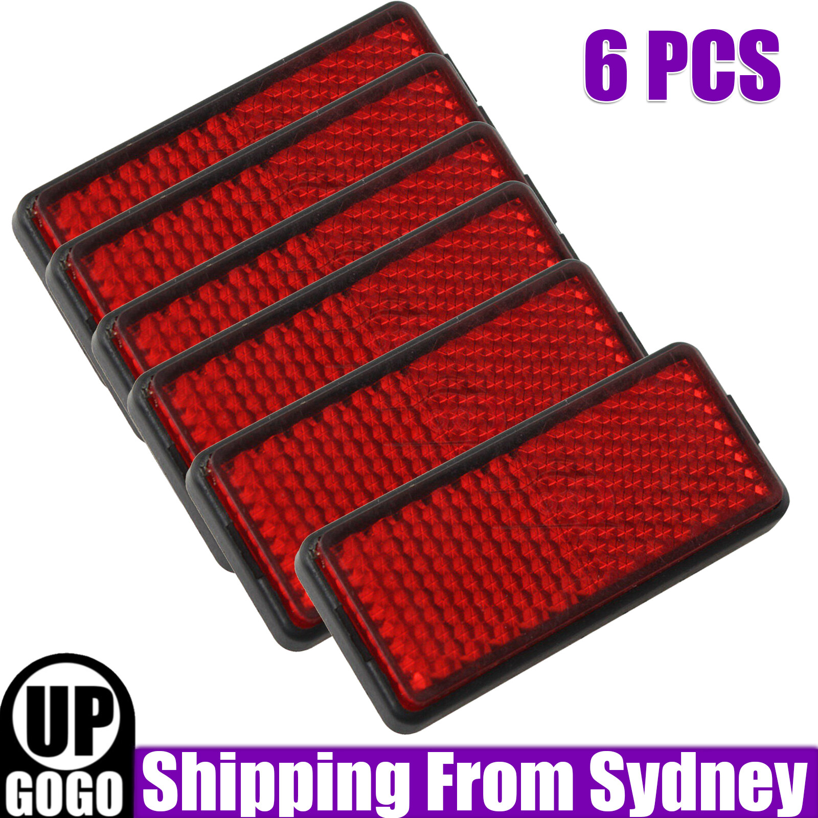 6X RV Camper Reflector Red Rectangle Marker for Caravan Motorhome Trailer Van PC
