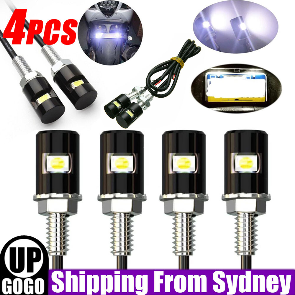 4PCS LED License Number Plate Light Screw Bolt Bulbs SMD For Car Motorcycle Cold