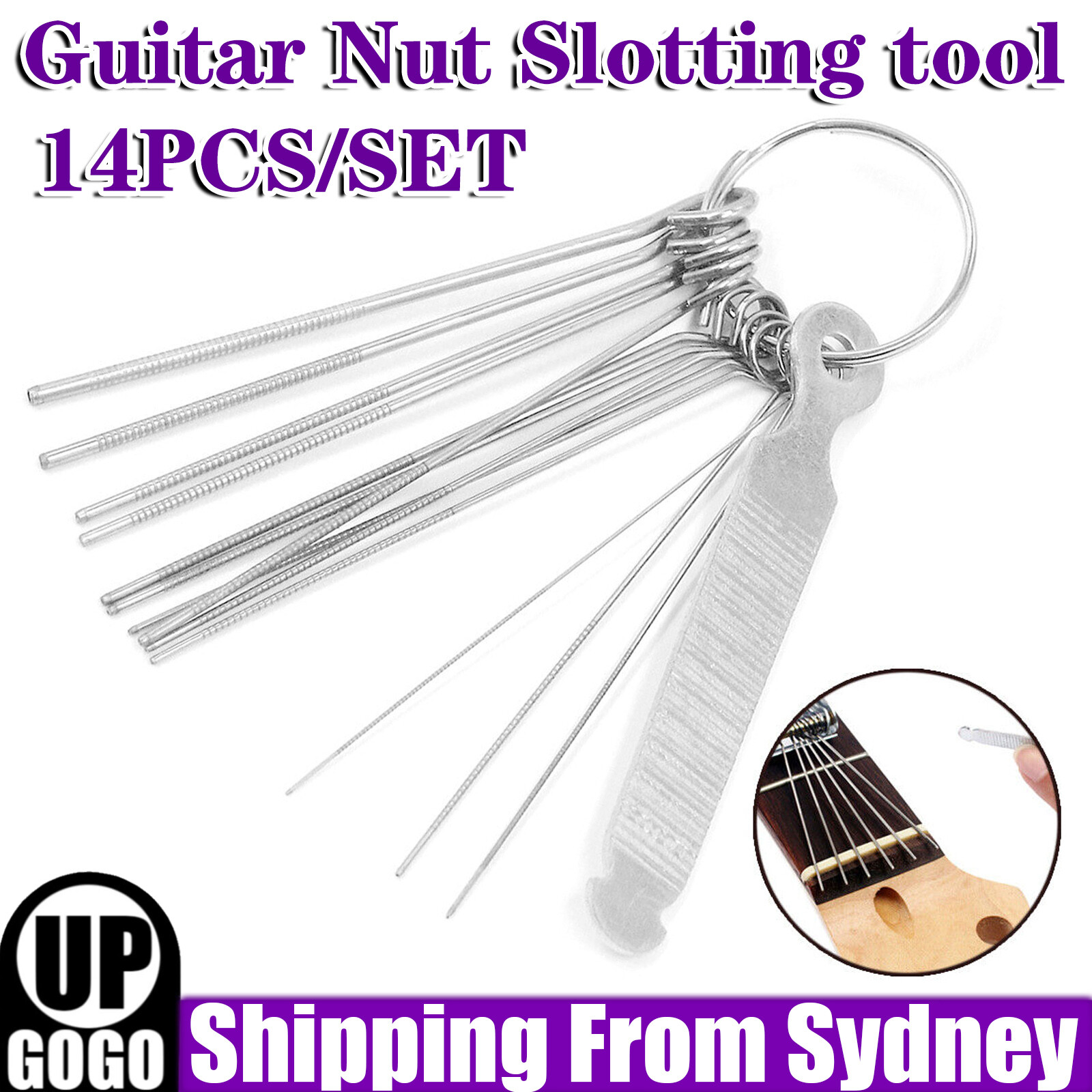 14X Professional Guitar Nut Slotting File Set Saw Rods Slot Filing Luthier Tool