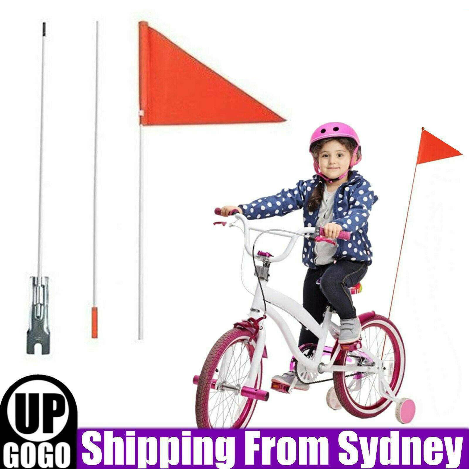 2PCS BICYCLE SAFETY FLAG for MOBILITY SCOOTER BIKE 150cm Water Resistant as show
