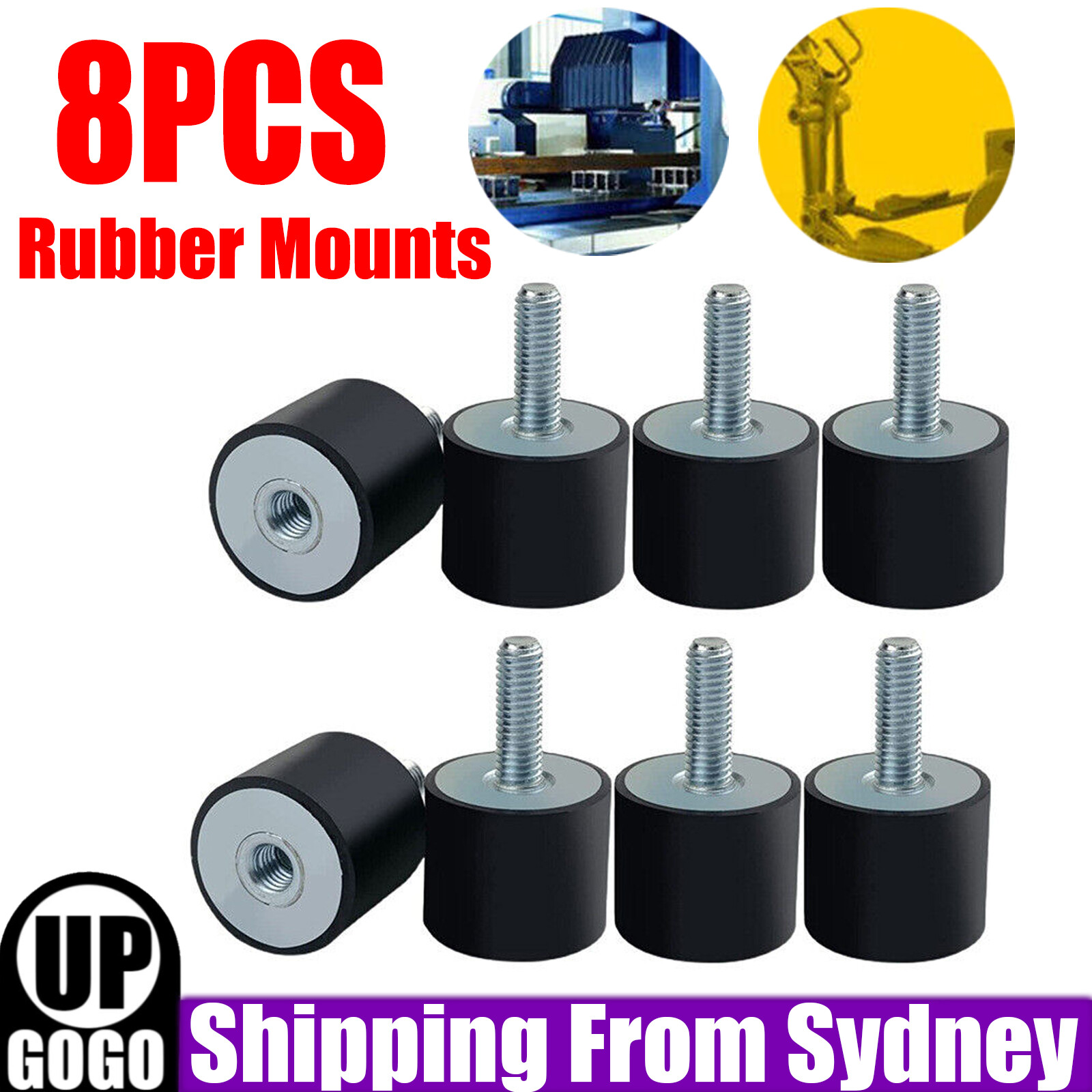 8Pcs M6 Rubber Mounts Shock Absorber Anti Vibration Isolators Bobbin 20mm 15mm