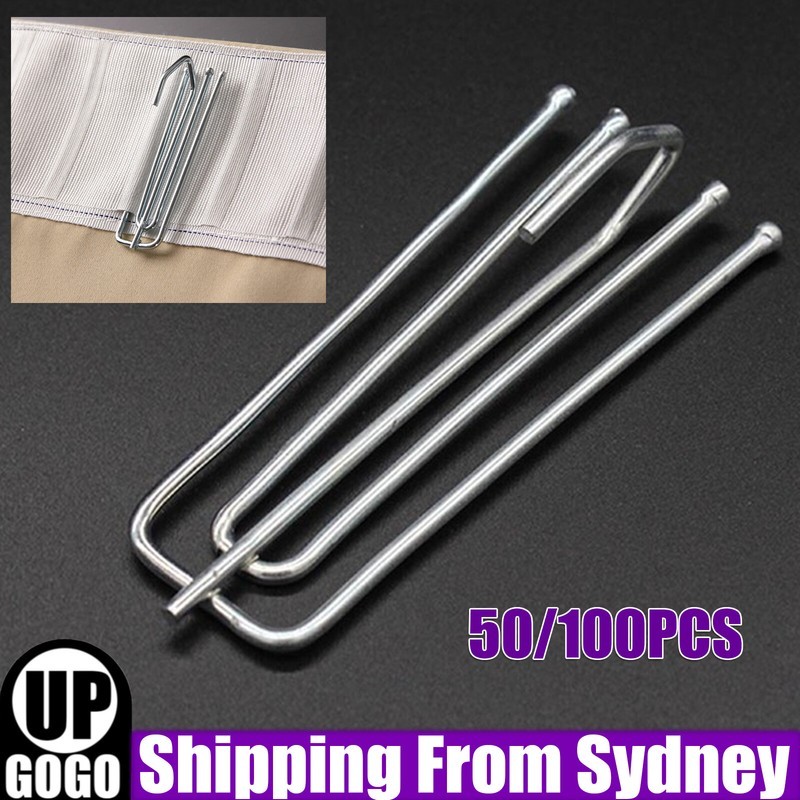 50/100X Curtain Pleat Hooks 4 Prong Slips Gathering Heading Pinch 50/100pcs Rods