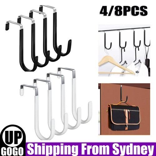 4-8x Adjustable Long Over The Door Hanger Front / Back Hook Organizer AUS Steel