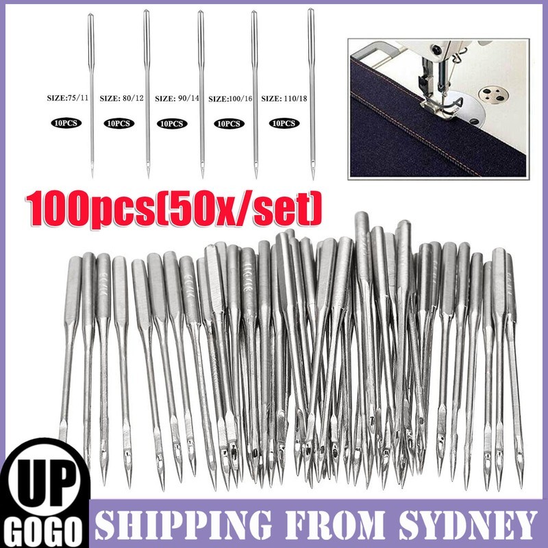 100PCS Domestic Sewing Machine Needles Assorted Craft For Singer Brother AUS