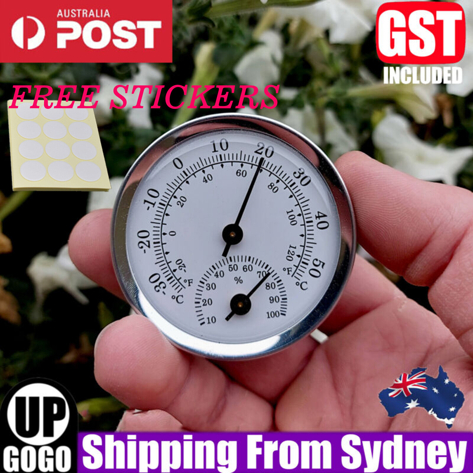 Hygrometer Gauge Analogue Humidity Temperature Classic Simple Thermometer Meter
