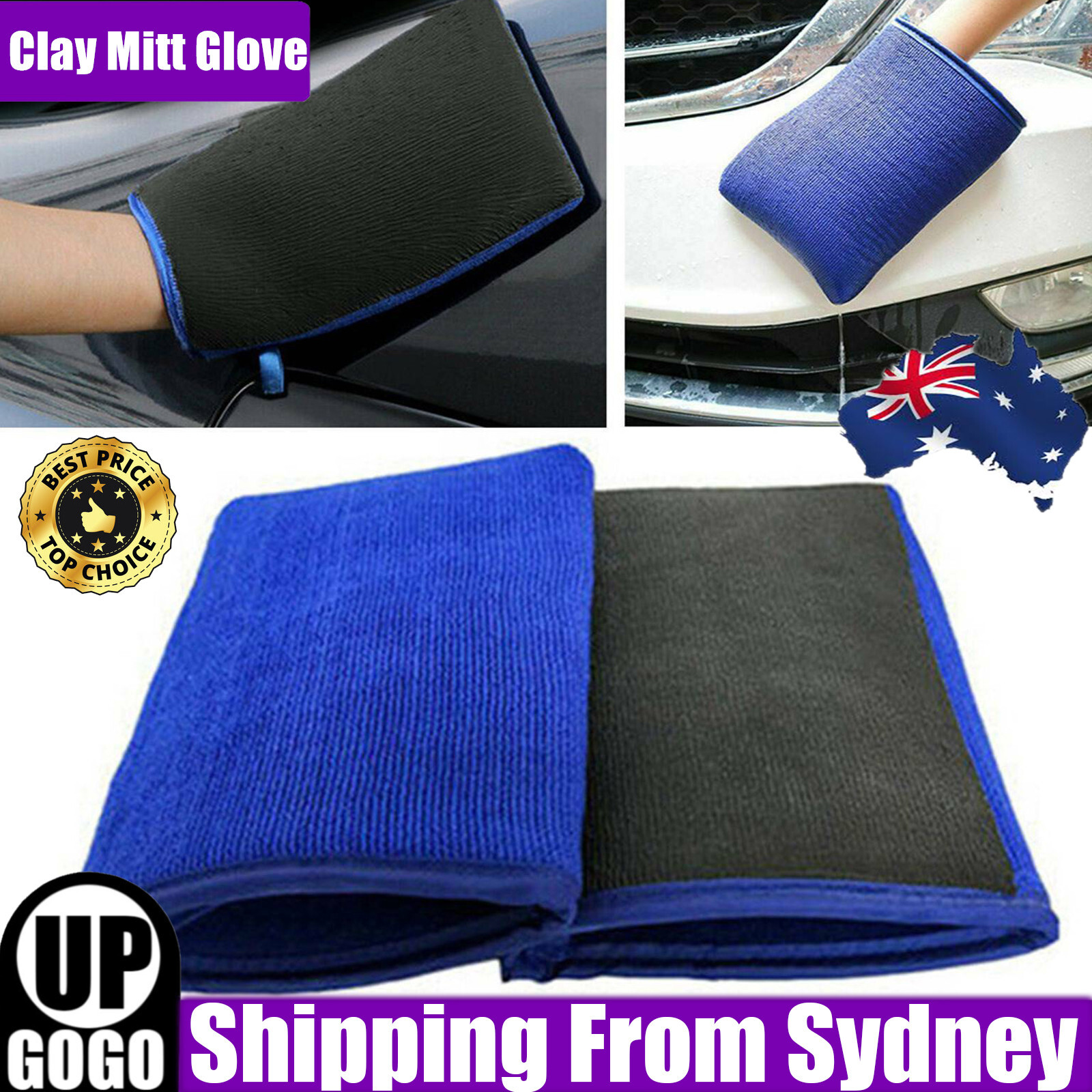 Magic Clay Mitt Glove Car Polish Bar Detailing Microfiber Wash AU Other