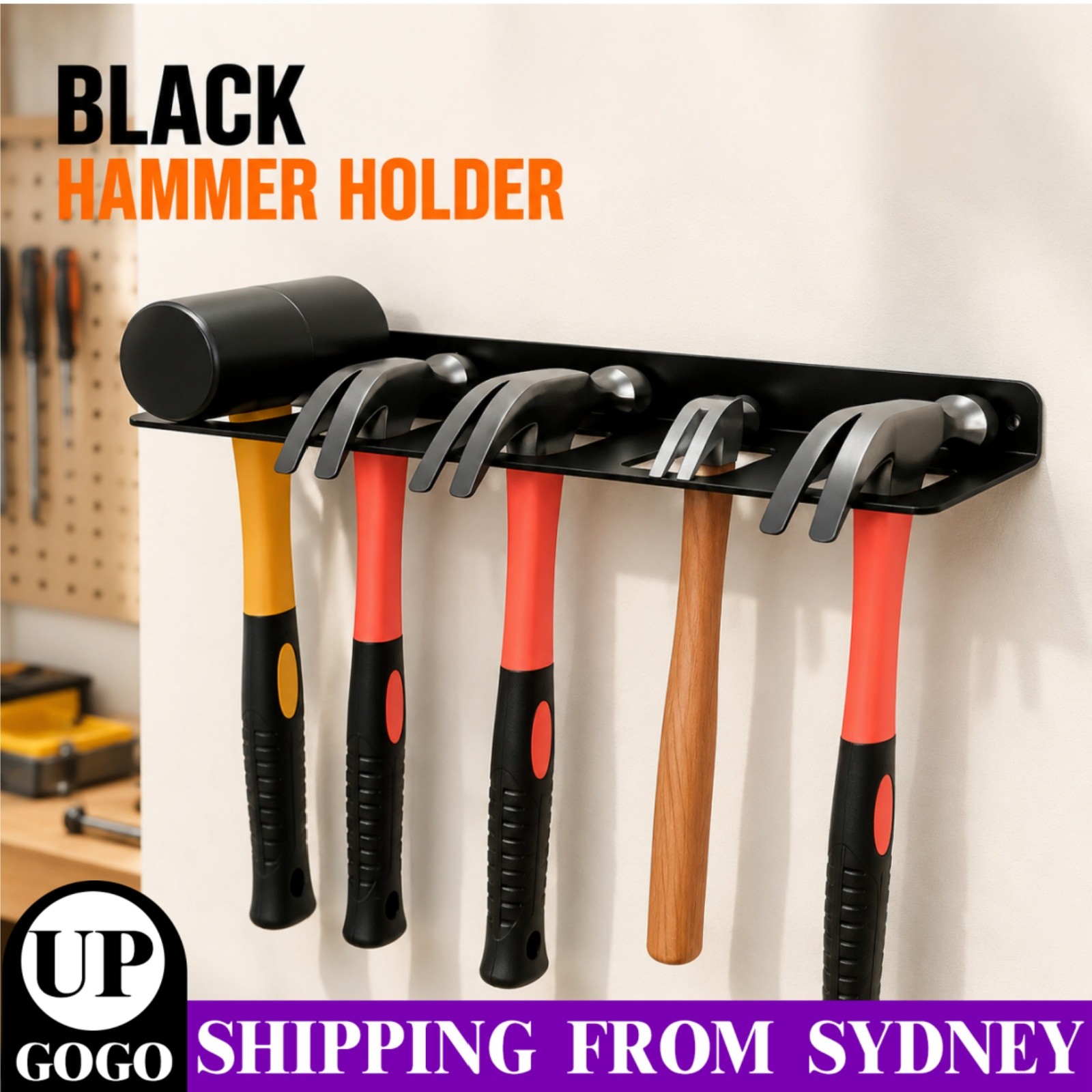 1PC Hammer Holder Wall Mount Rack Tool Organizer Garage Storage Hand Hanger