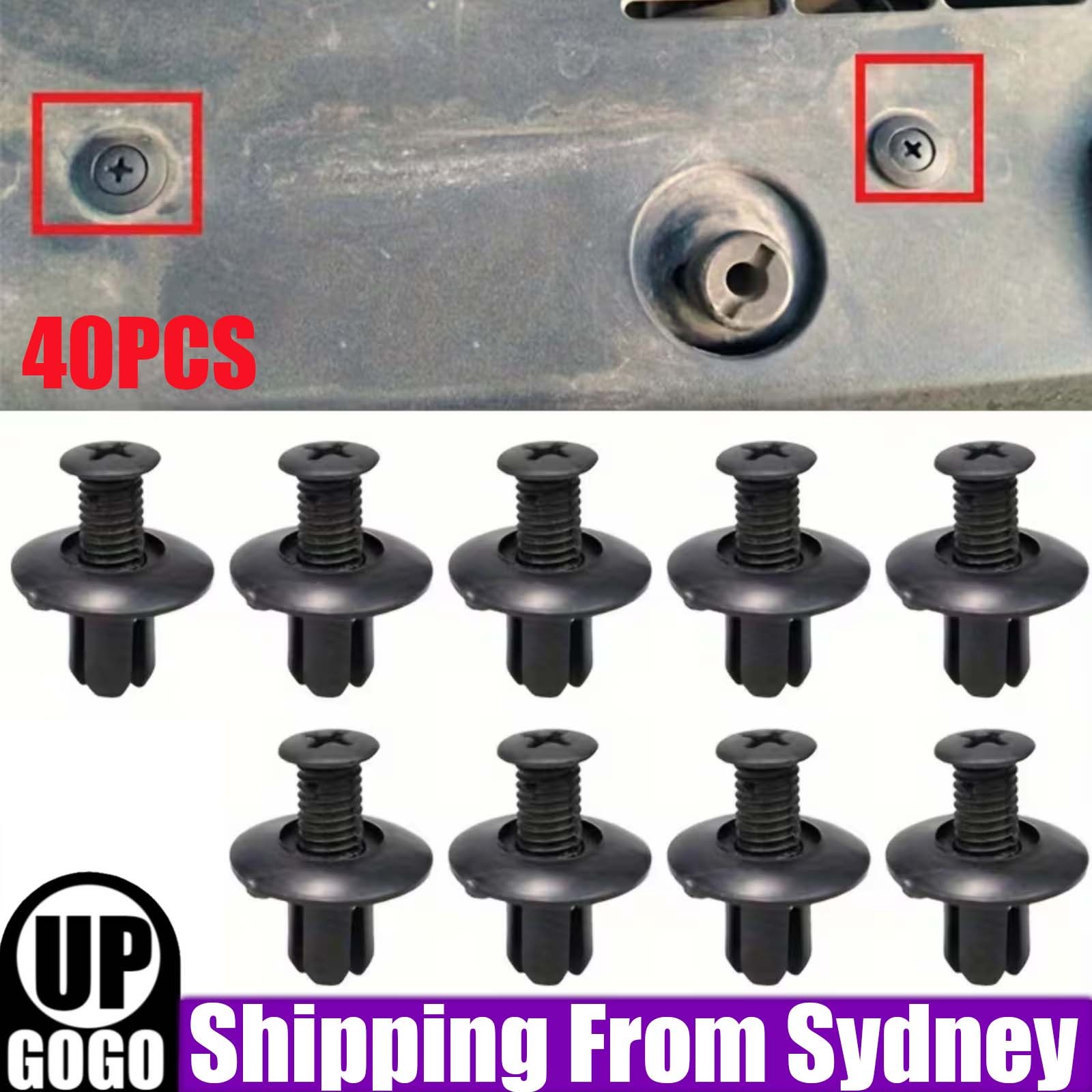 40X Universal automotive Clips Plastic Fastener Screw Trim Rivet Push Pin AU