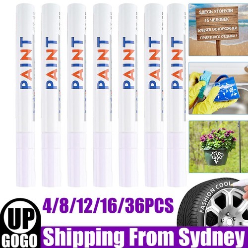 UP 36x White Paint Pens Set Permanent Marker For Car Rubber Tyre Waterproof