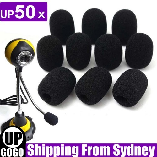 UP 50PCS 30x20x8MM Mini Microphone Headset Windscreen Sponge Foam Mic Cover AU