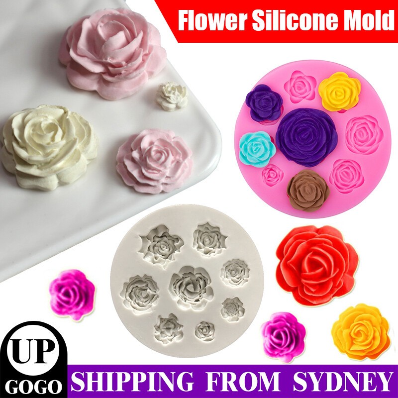 3D Rose Flower Silicone Fondant Cake Mold Chocolate Baking DIY Mould AU Reusable