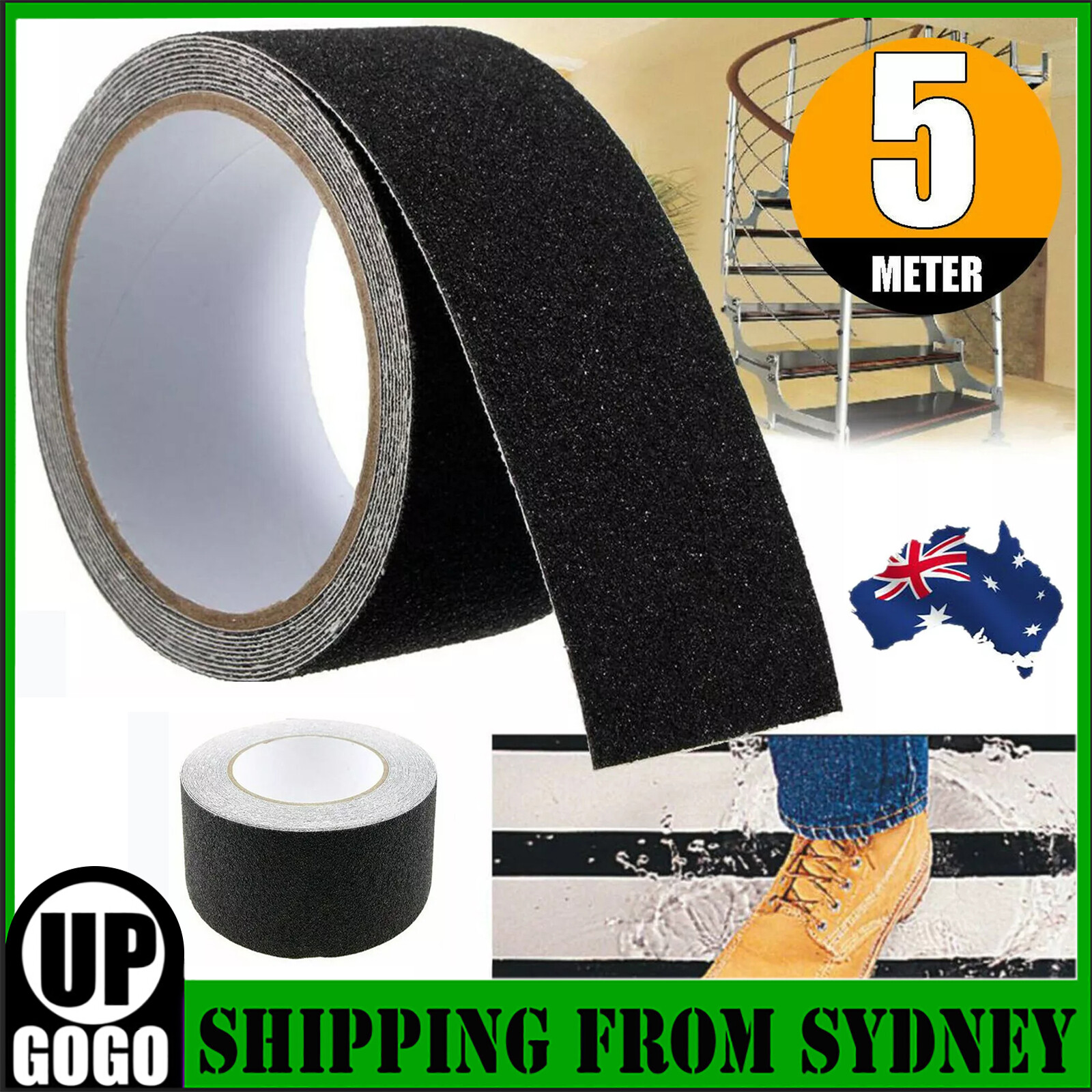 5M 10cm Anti Slip Tape Non High Grip Adhesive Backed Safety Flooring Sticky PVC