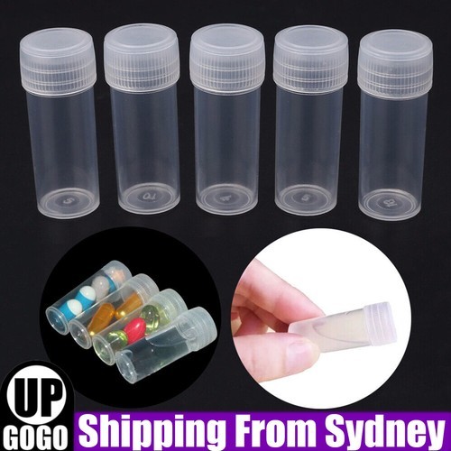 10-100PCS Reusable 5ml Plastic Empty Bottle Sample Vial Test Tube Containers AU