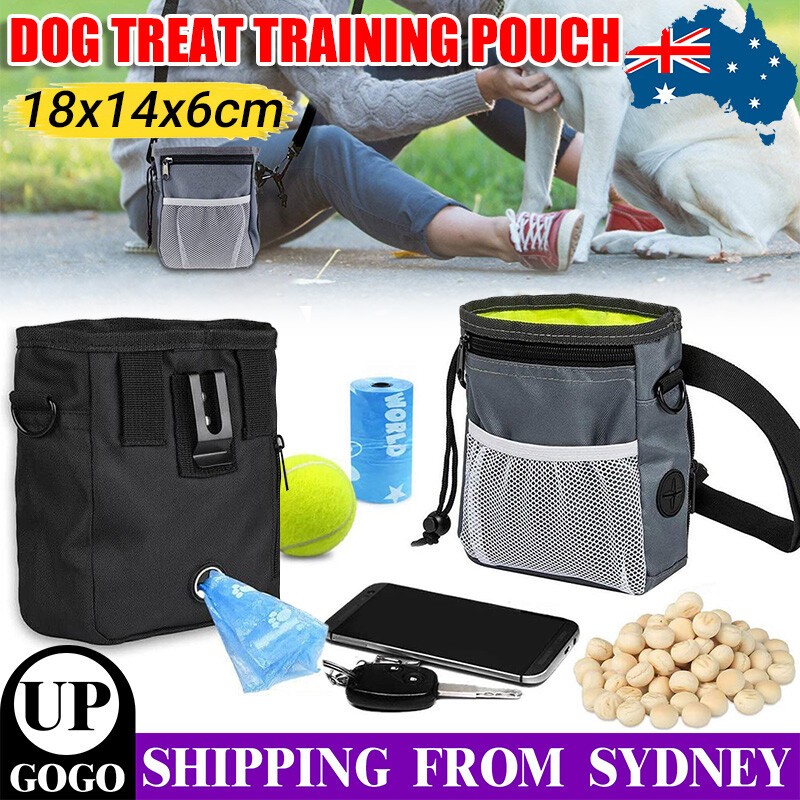 Dog Treat Training Pouch Pet Bag Large Capacity Puppy Snack Waist Black or gray