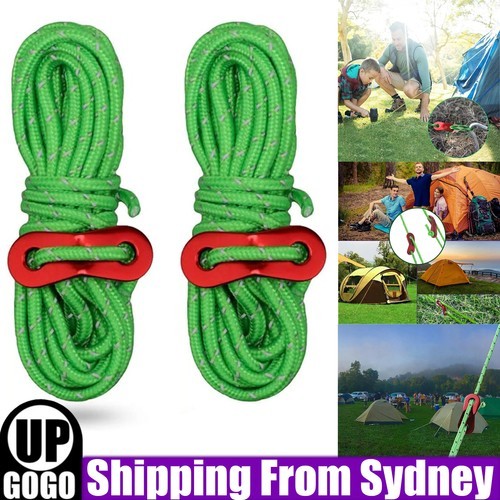 2/10/20 Pcs Reflective Tent Guy Ropes 4m Camping Guylines for Canopy Awning