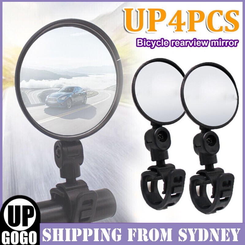 2-4PCS 360 Bike Bicycle Cycling Rear View Mirror Handlebar Safety Flexible AUS
