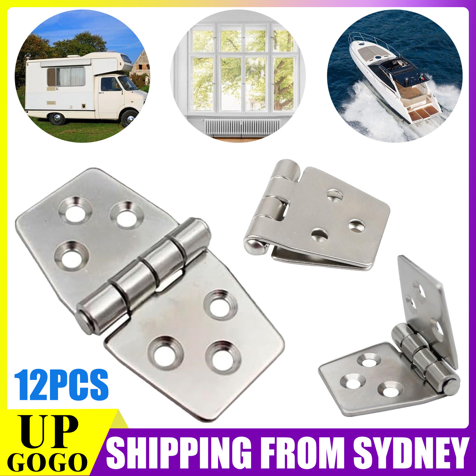 Unbrand 12 pcs Hinge For Marine Boat Yach T4A2 Stainless Steel Strap Door Deck