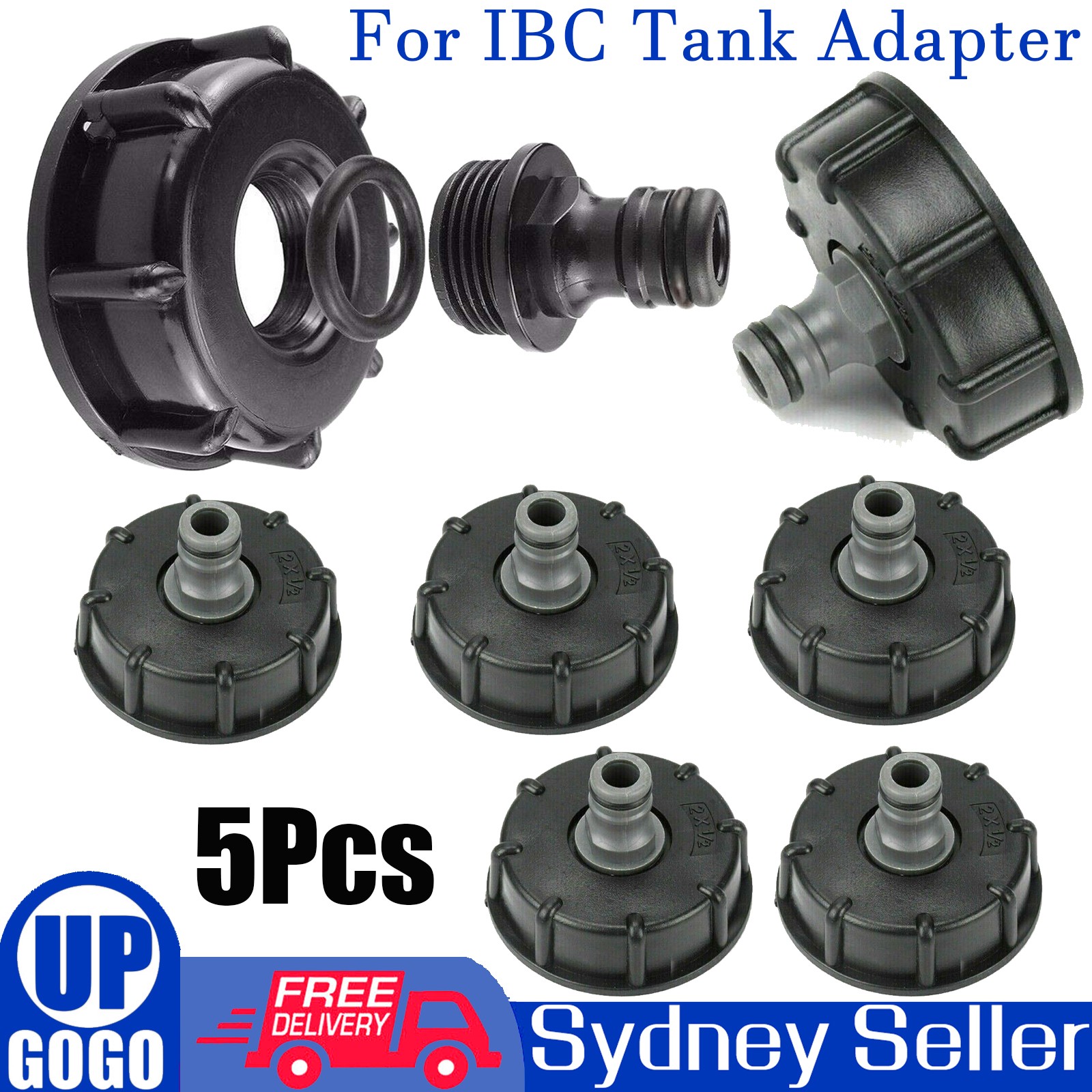 5Pcs IBC ADAPTER CONNECTOR REDUCER HOSE LOCK WATER PIPE TAP STORAGE TANK FITTING