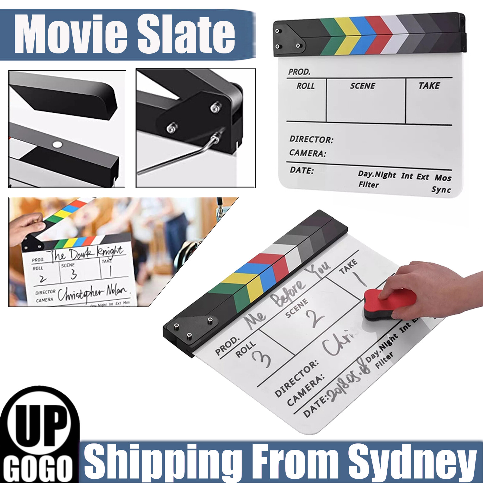 lucysnake AU STOCK Clapperboard Clapper Board TV Movie Slate Colorful Clapboard
