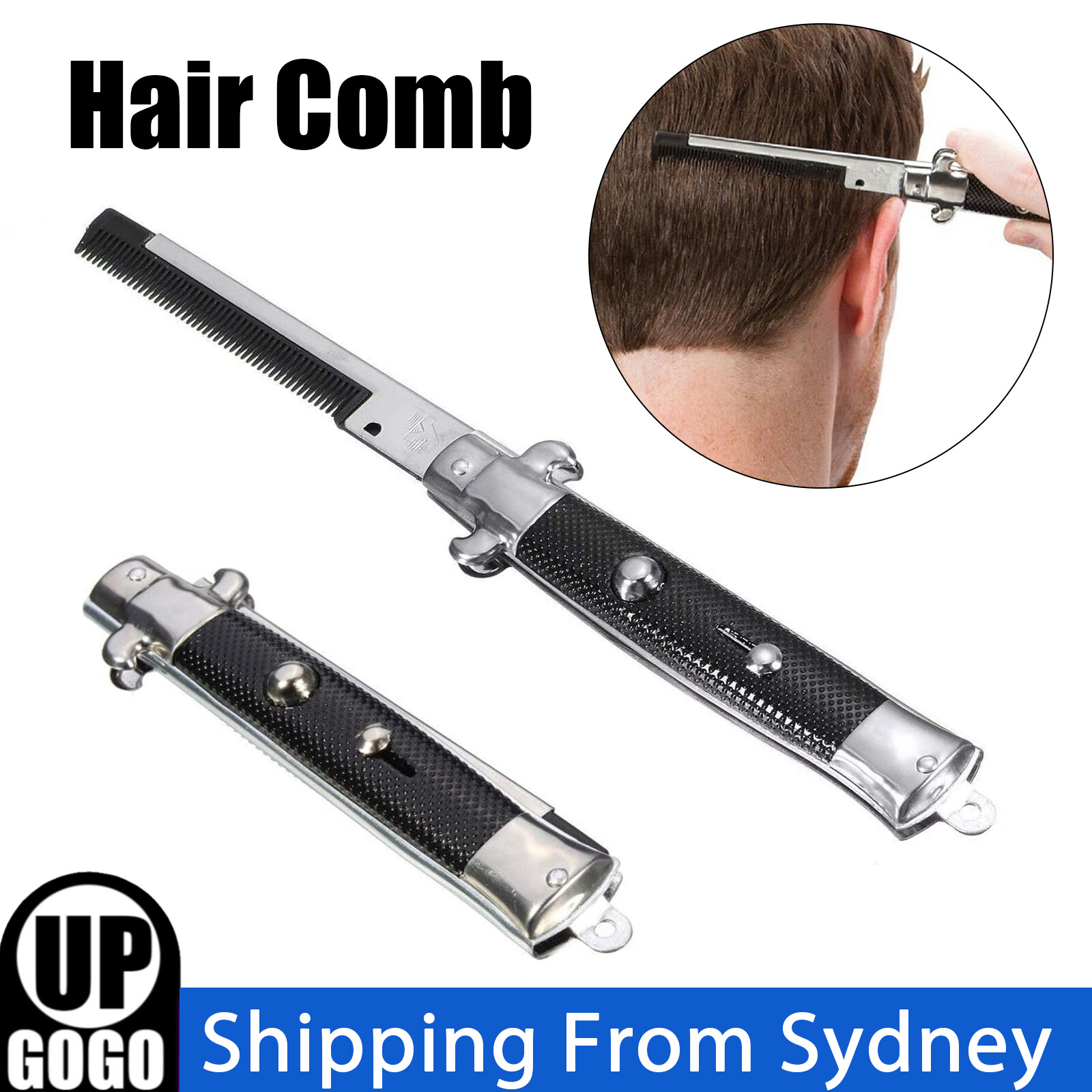 50s Brush Boy Hair Prop Flick Teddy Floding Comb Switch-Blade Pocket AU Styling