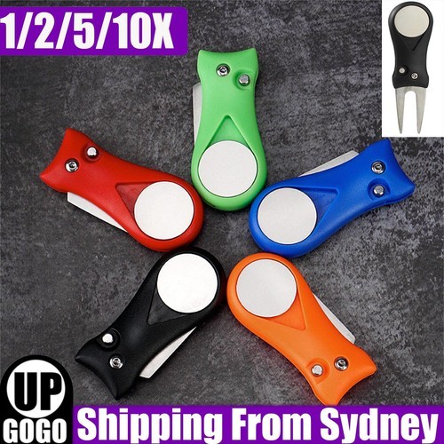 1-10X Golf Divot Repair Tool Ball Marker Repairer Pitch Magnetic Mark Blade NA