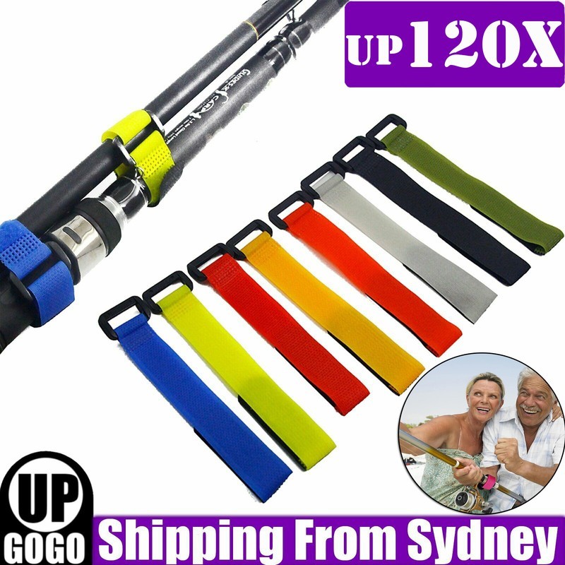 Fishing Rod Tie Strap Tackle Wrap Band Pole Holder Fastener Fish Accessory AU as