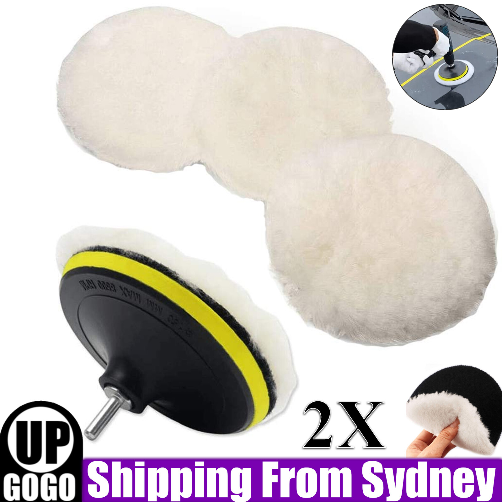 125mm Wool Polishing Pad 5apos apos Sheepskin Buffing Hook and Loop Back Cutting