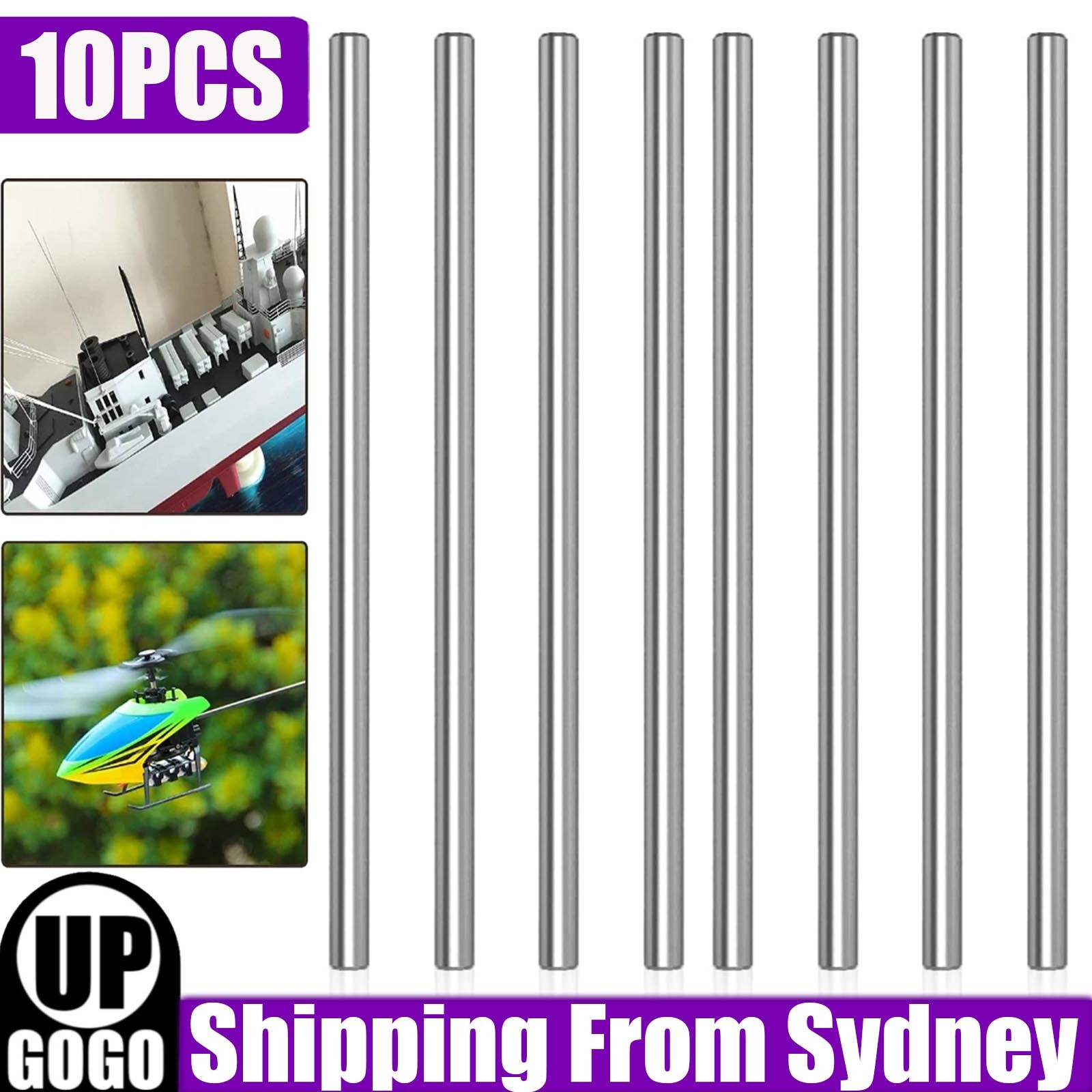 10PCS 3mm Stainless Steel Round Bar Long Marine Rod Solid DIY Craft AU Metal