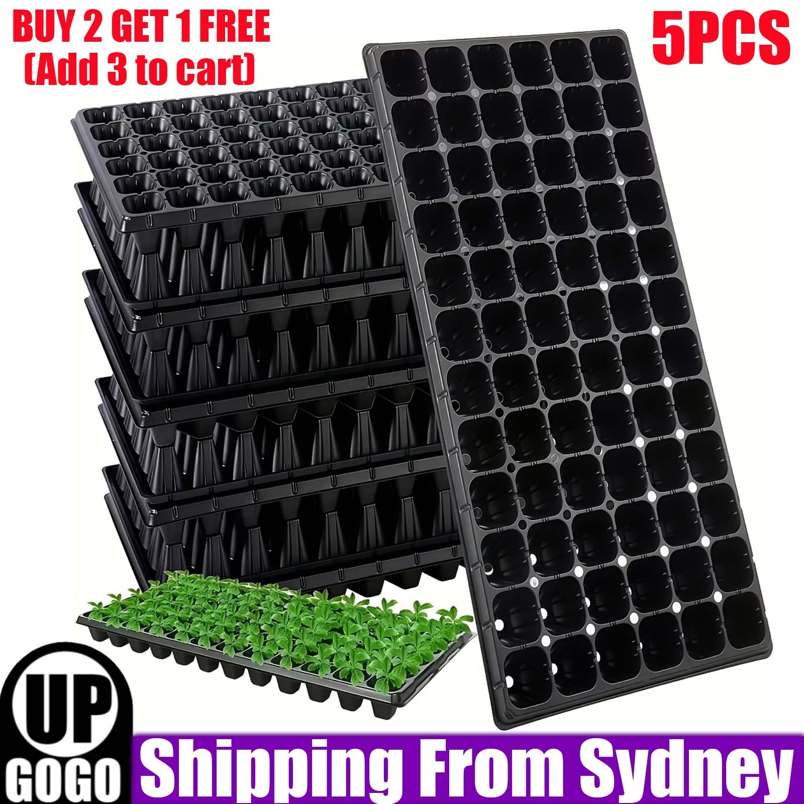 5 Pack 72 Cell Seedling Starter Tray Propagation Nursery Grow Box for Planting /