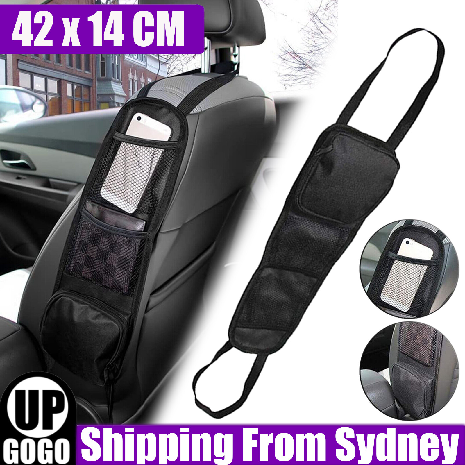 Unbranded/Generic Car Seat Side Hanging Bag Phone Holder Net Storage Organizer