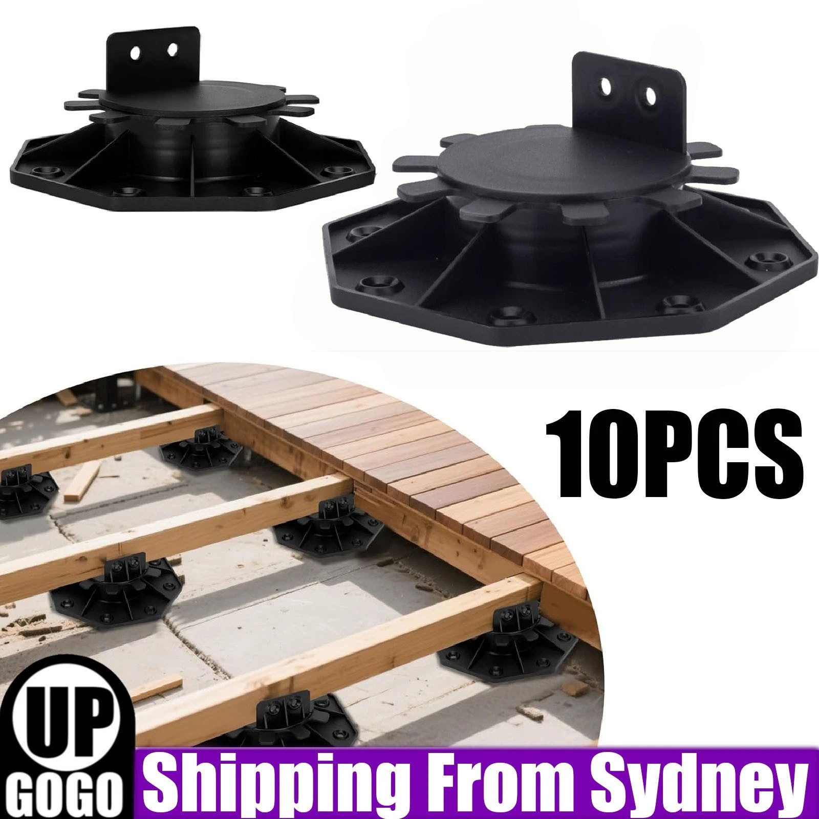 10Pcs Deck Support Pedestals Height Adjustable Raising Base Blocks Inspection