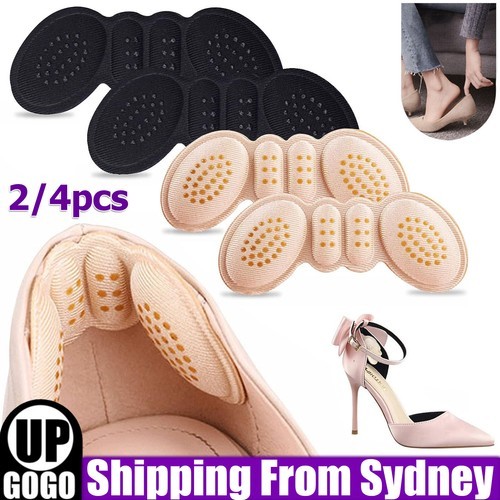2/4pcs Heel Insole Protectors Pads Shoe Liner Inserts Grip Black 6mm Other Care