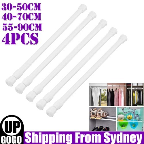 4X Adjustable Caravan Fridge Curtain Tension Rod Telescopic Motorhome Pole Rail