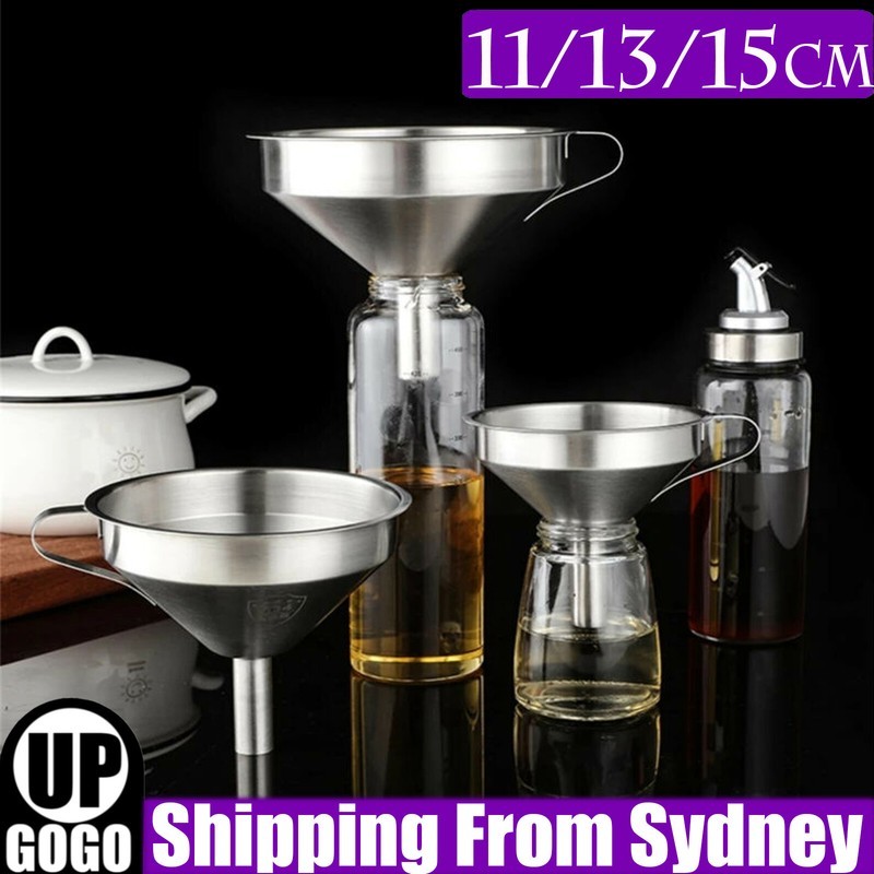 Stainless Steel Funnel Oil Liquid Metal with Detachable Filter AUS As shown