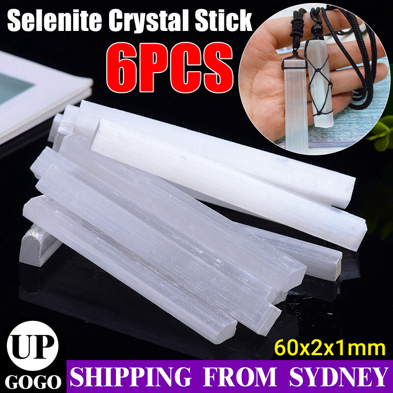 6PCS Transparent 6cm Selenite Flat Wand-Crystal Healing Wand-AU STOCK Crystals